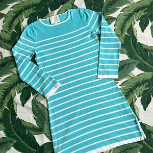 STS Sail to Sable • Preppy Blue & White Striped Sweater Dress • Size XS